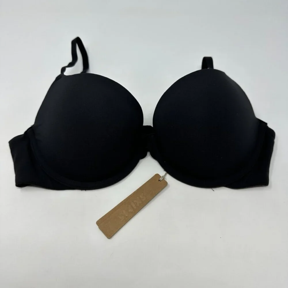 NWT SKIMS Fits Everybody Demi Push-Up T-Shirt Bra BR-UWR- 2295‎ ONYX 32C - Picture 4 of 7